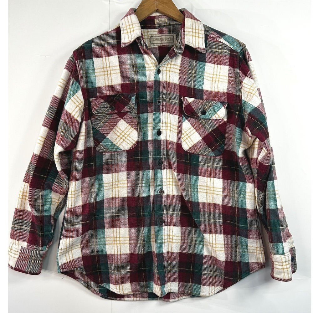 Timber Run Gorpcore‎ Plaid Flannel Shirt Large Cotton Granola Girl Cabin Core